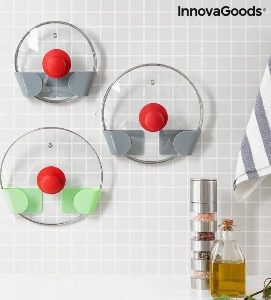 InnovaGoods Zestaw 3 Samoprzylepnych Uchwytów na Pokrywki Kuchenne Smarack InnovaGoods