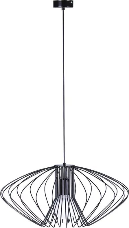 Lampa wisząca Lumes Czarna lampa wisząca z drucianym kloszem - S544-Dawix