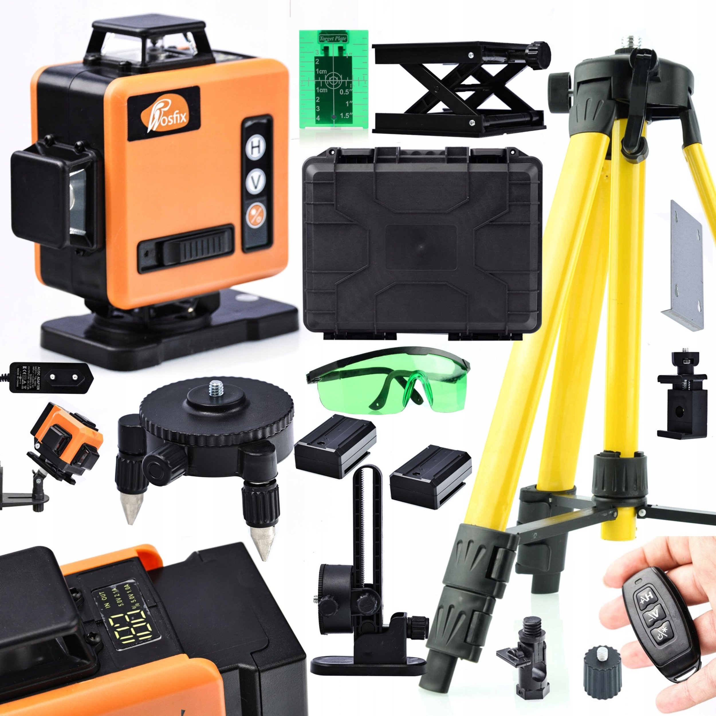 Rosfix LASER KRZYŻOWY POZIOMICA LASEROWA WYŚW. 2AKU STATYW SKOSY