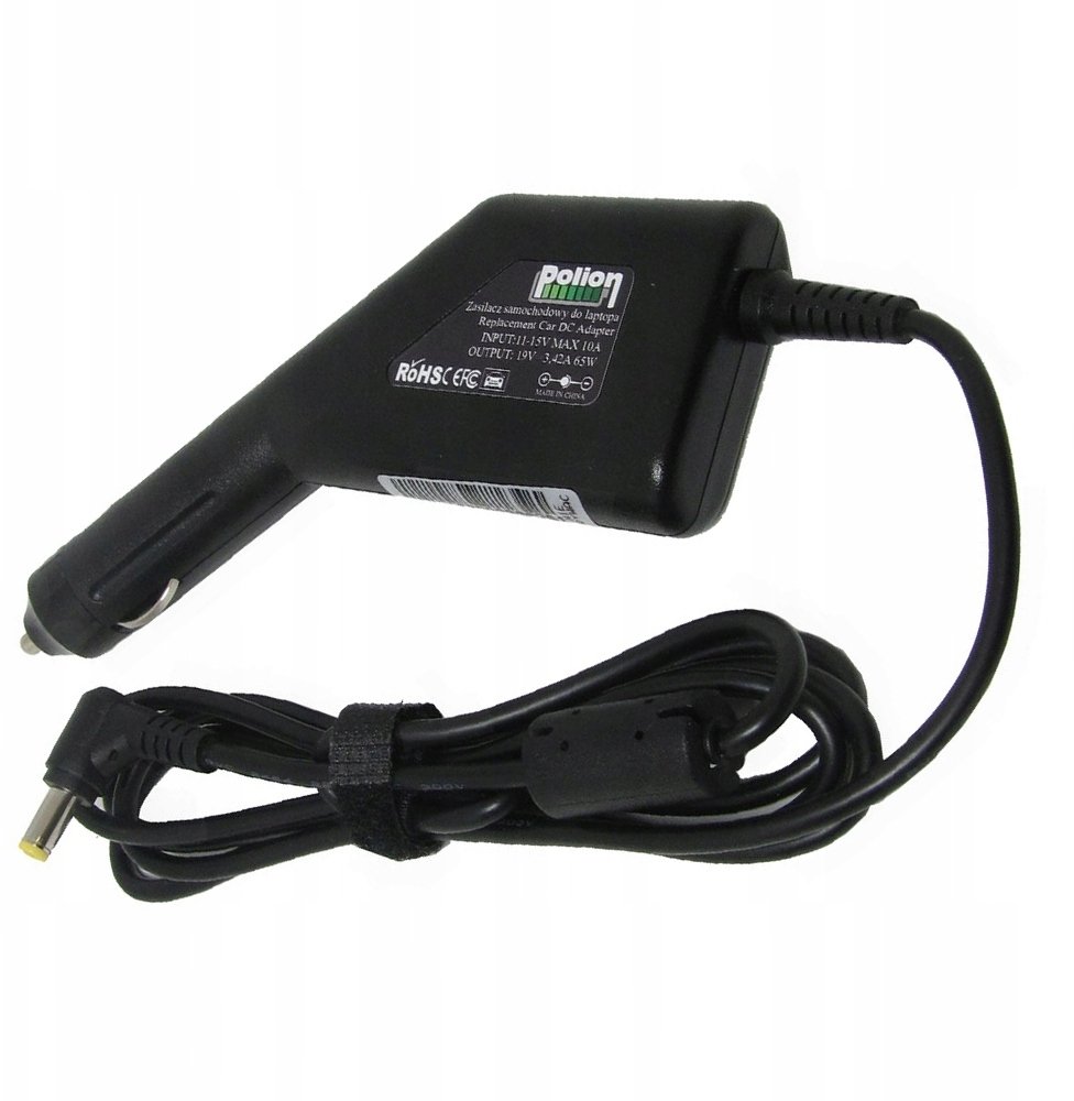 Zasilacz samochodowy do laptopa ASUS TOSHIBA 65W 19V 3,42A wtyk 5,5x2,5mm