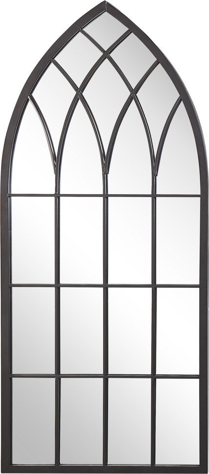 Beliani Metalowe lustro ścienne okno 50 x 115 cm czarne CASSEL!