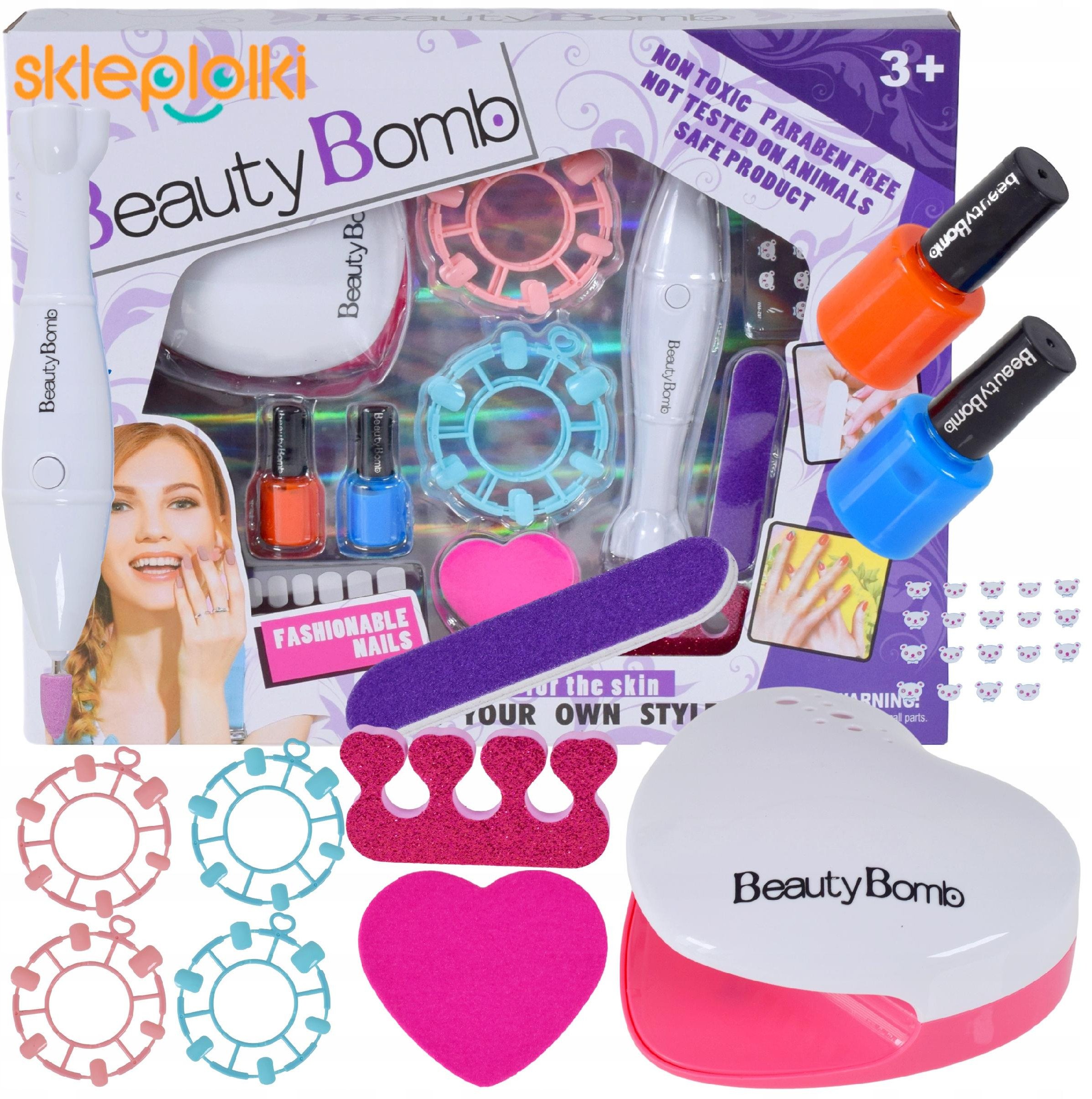 ZESTAW DO STYLIZACJI PAZNOKCI SALON PIĘKNOŚCI DLA DZIECI AKCESORIA