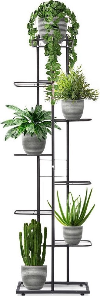 Vilde Kwietnik 8-poziomowy na doniczki metalowy czarny 153 cm