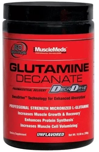 MuscleMeds - Glutamina, Glutamine Decanate, Unflavored, Proszek, 300g