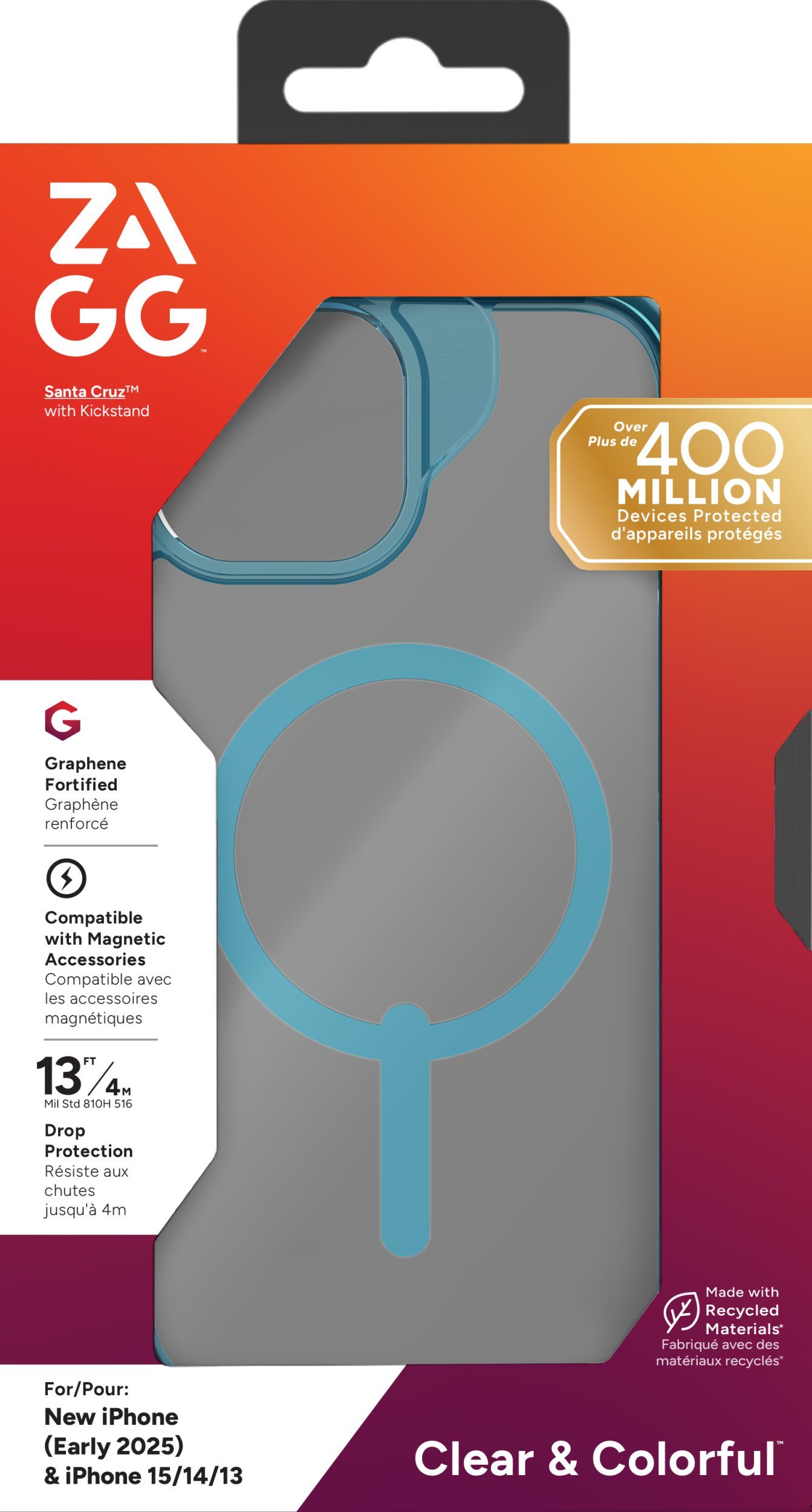 Etui ZAGG Santa Cruz Snap do Apple iPhone 16e / 15 / 14 / 13 MagSafe (blue)