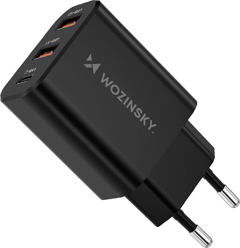 Ładowarka sieciowa Wozinsky CWCUCB 30W USB-C / 2 x USB-A - czarny