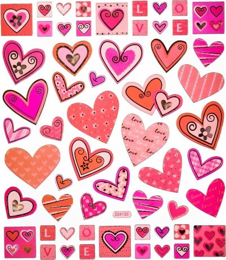 Naklejki serca 57szt