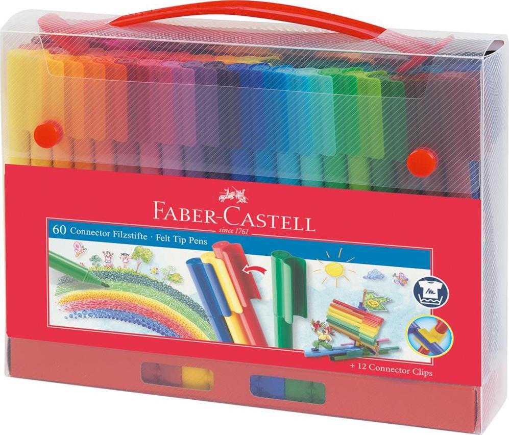 Faber-Castell FLAMASTRY CONNECTOR FABER-CASTELL 60 SZTUKI W WALIZCE