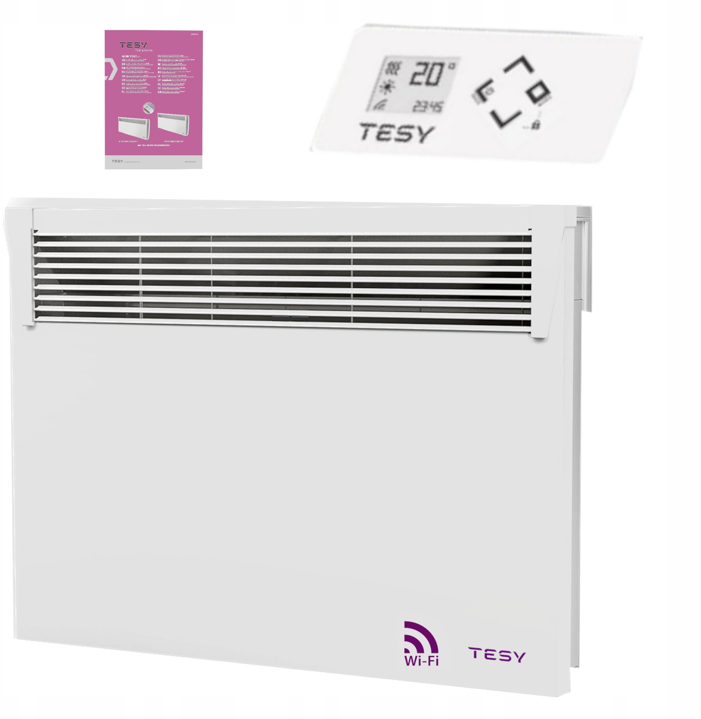 Convector TESY HeatЕco Cloud, 1 kW, electronic thermostat, Wi-Fi control