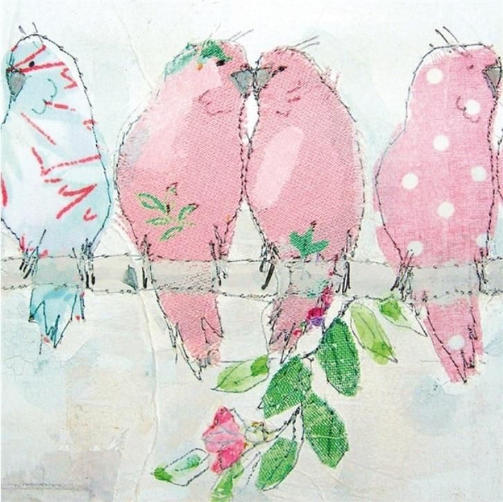 Museums & Galleries Karnet kwadrat z kopertą Parakeets