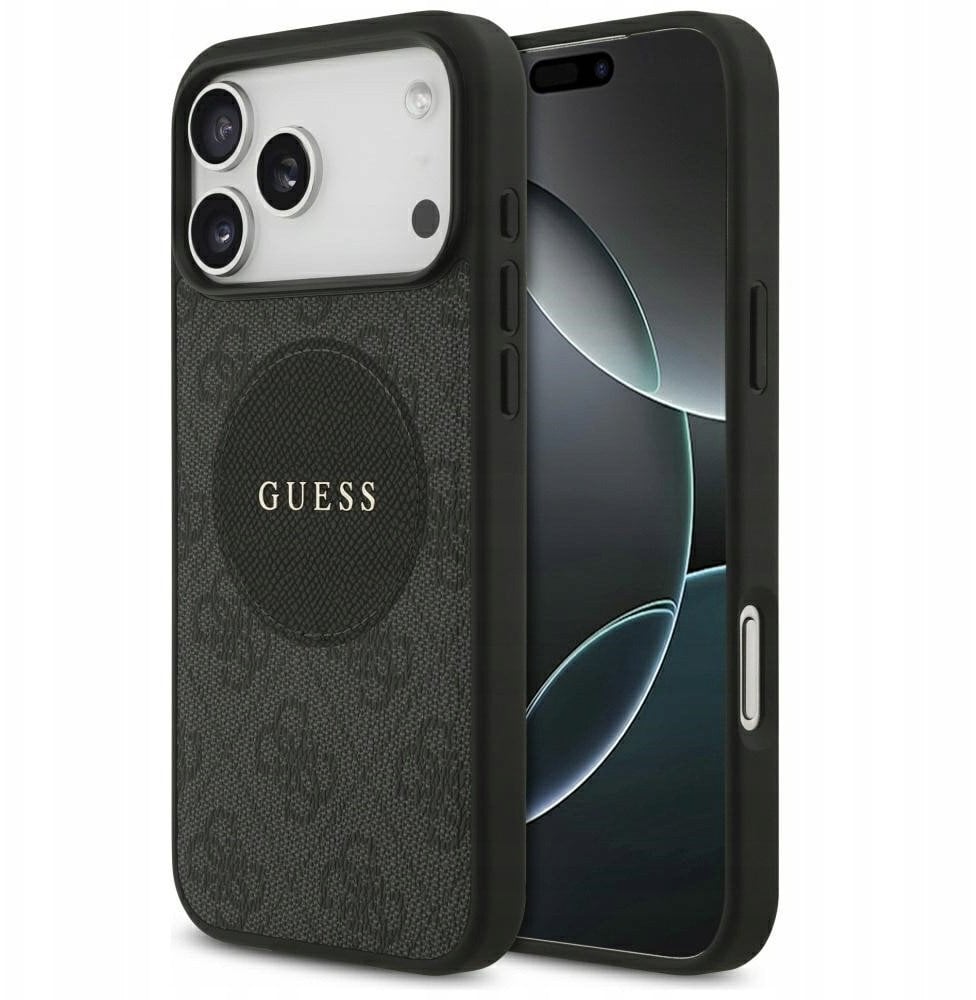 Guess Etui 4G Circle Classic Logo MagSafe do iPhone 17 Pro Max czarny