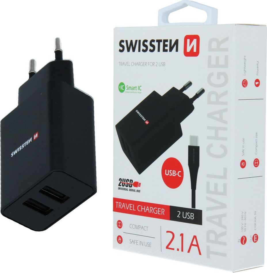 Ładowarka Swissten 2x USB-A 2.1 A (22054000)