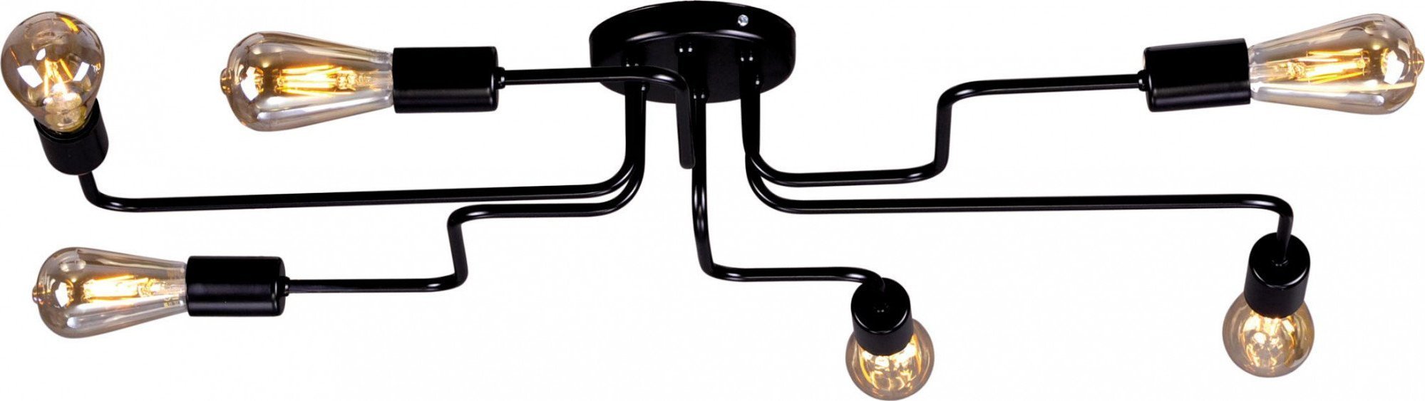 Lampa sufitowa Lumes Czarna industrialna lampa sufitowa - S142-Binta