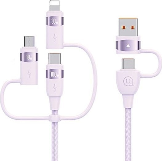 Kabel USB Usams USB-A - 2x USB-C + Lightning + microUSB 1.2 m Czerwony