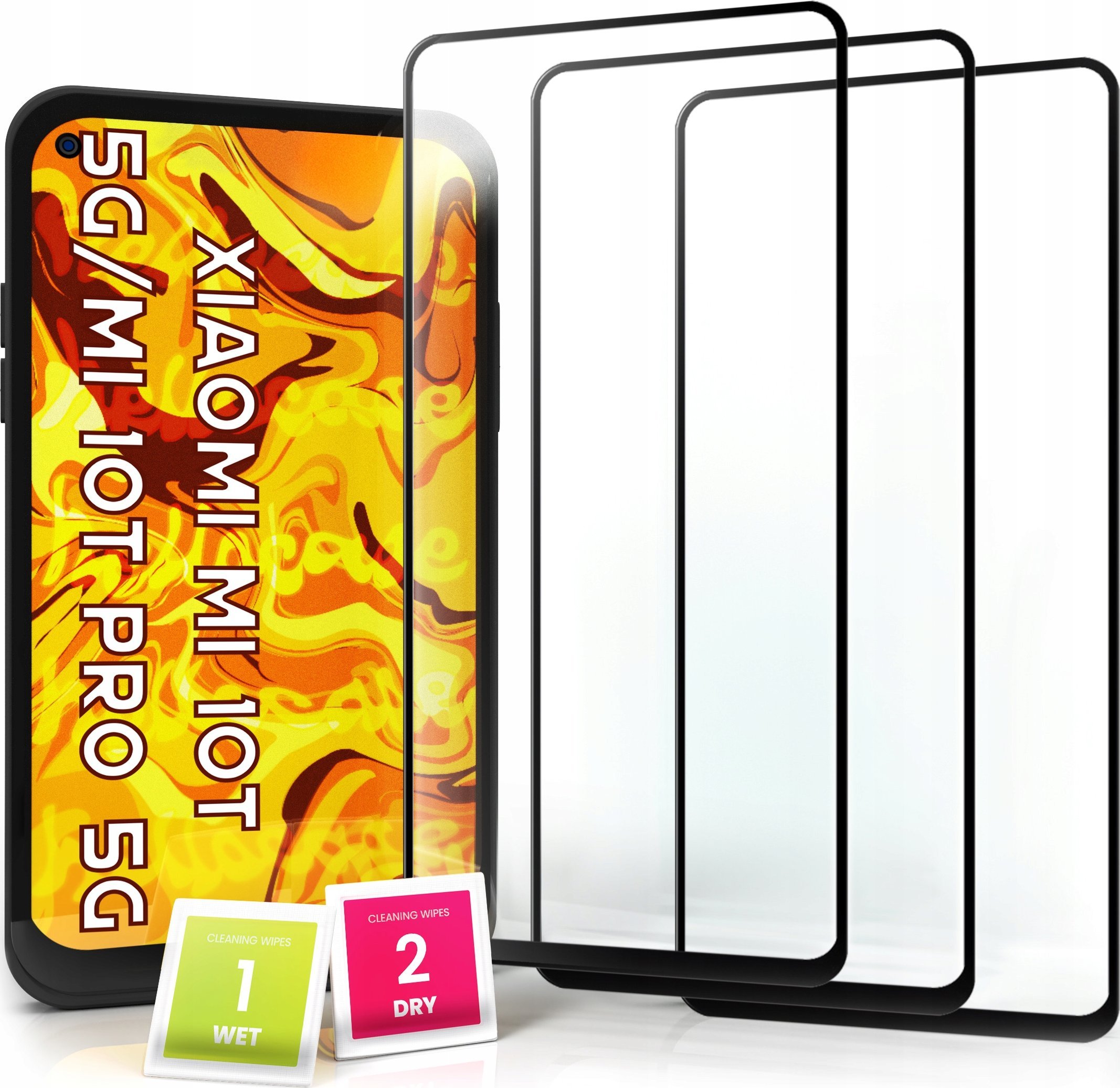 Hello Case 3-pak SZKŁO HARTOWANE DO Xiaomi Mi 10T 5G na cały ekran 9H ochronne 5D