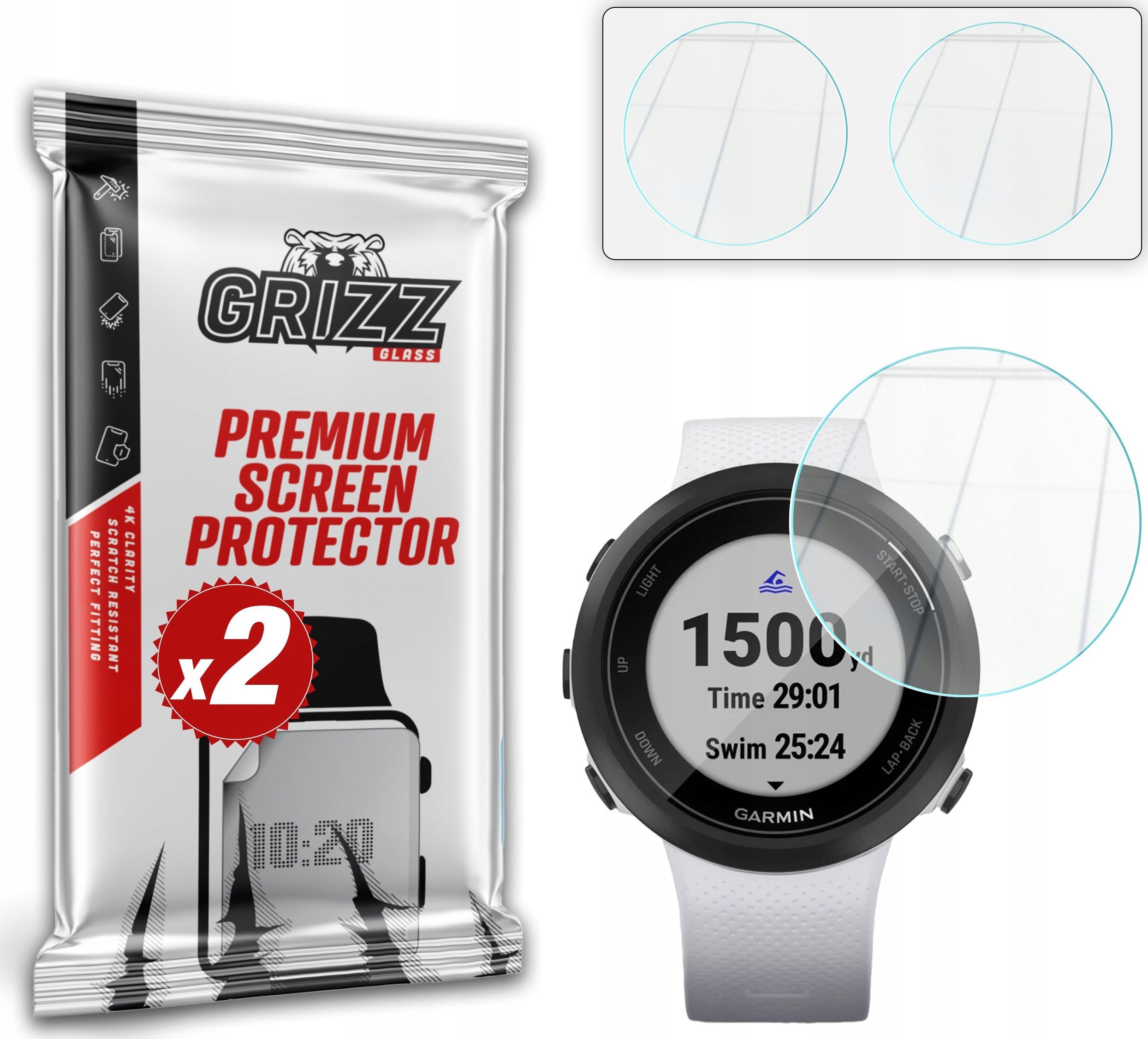 Szkło hybrydowe GrizzGlass HybridGlass do Garmin Swim 2