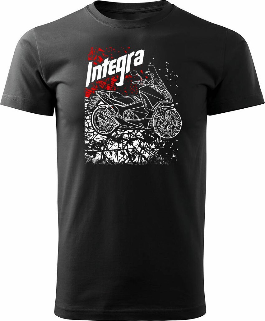 Topslang Koszulka z motocyklem na motor Honda Integra męska czarna REGULAR L