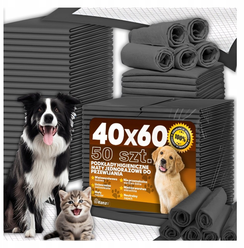 MATY DLA PSA 40X60CM MEGA CHŁONNE 50 SZTUK