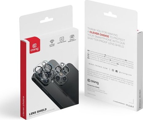 Crong Szkło na aparat i obiektyw Lens Shield iPhone 15 Pro / iPhone 15 Pro Max