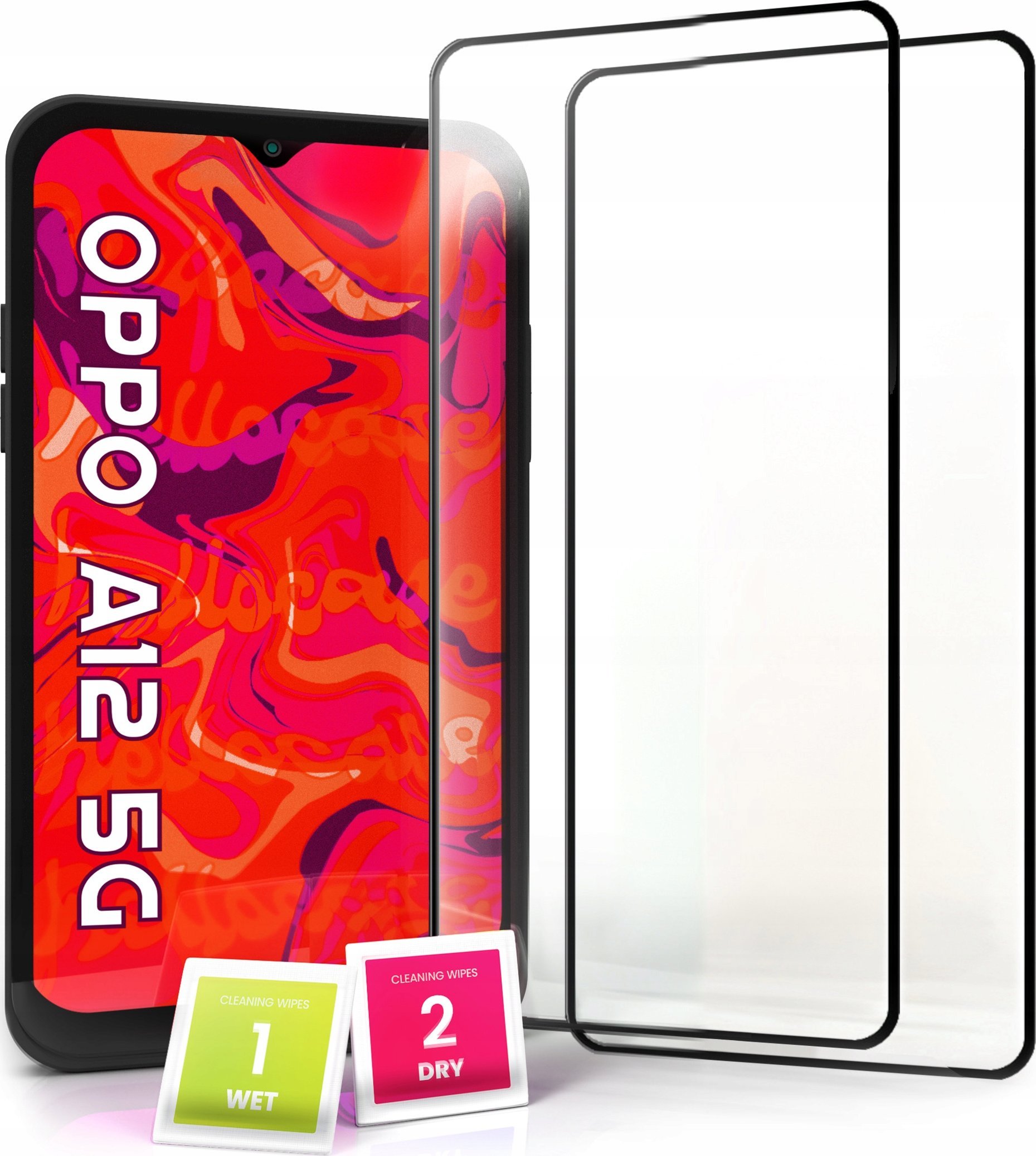 Hello Case 2-pak Szkło Hartowane do Oppo A12 5G Ochronne Pełne Na cały ekran 5D 9H