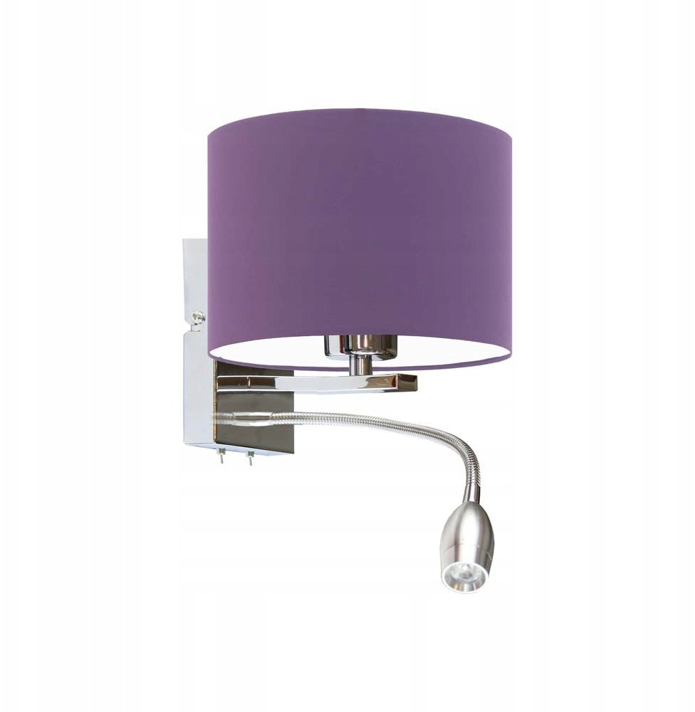 Nowoczesny 2-płomienny kinkiet do sypialni SENEGAL z abażurem i dodatkowym panelem LED