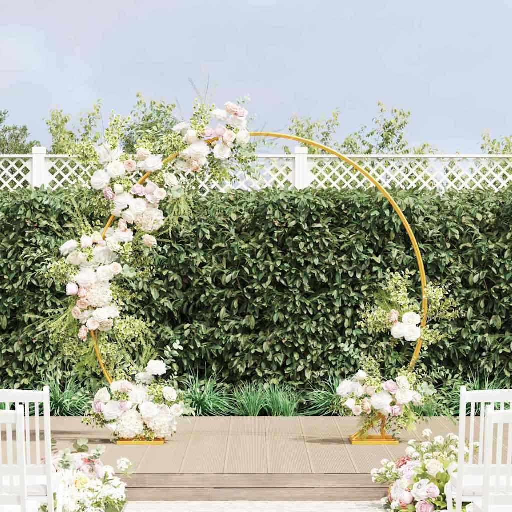 vidaXL Łuk Ślubny złoty 220 x 45 x 200 cm Stal