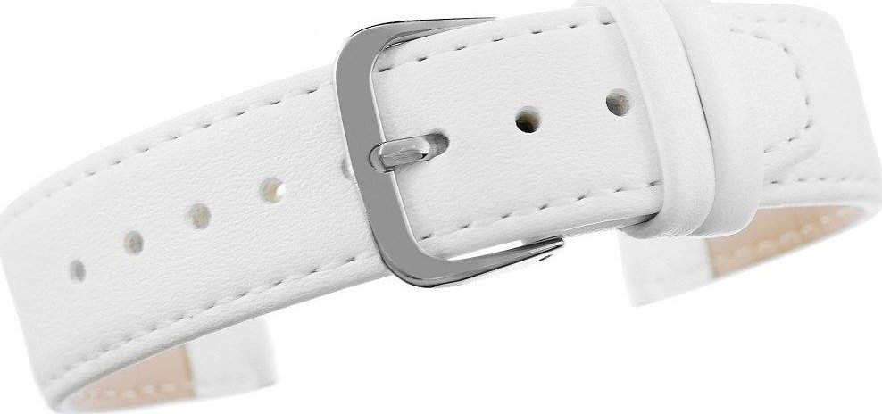 Pasek do zegarka CLASSIC - skóra 20 mm 4999-20XXL-3S Biały