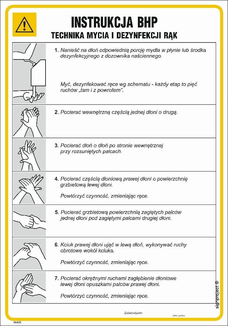 Mój dom Instrukcja Bhp Techniki Mycia I Dezynfekcji Rąk - 350X250 - Naklejka Libres Polska Sp Iaa22_245X350_Fn 5904937345621
