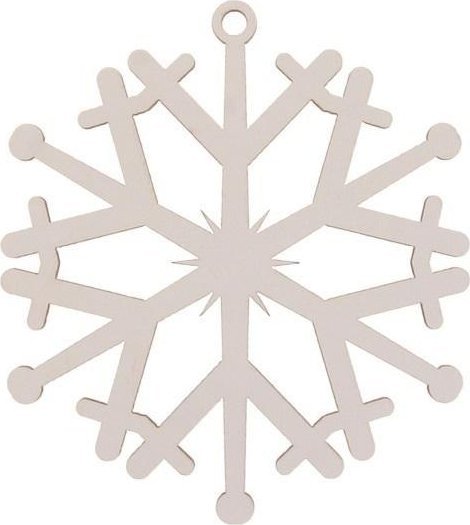 Bombka drewniana Śnieżynka 3szt biała