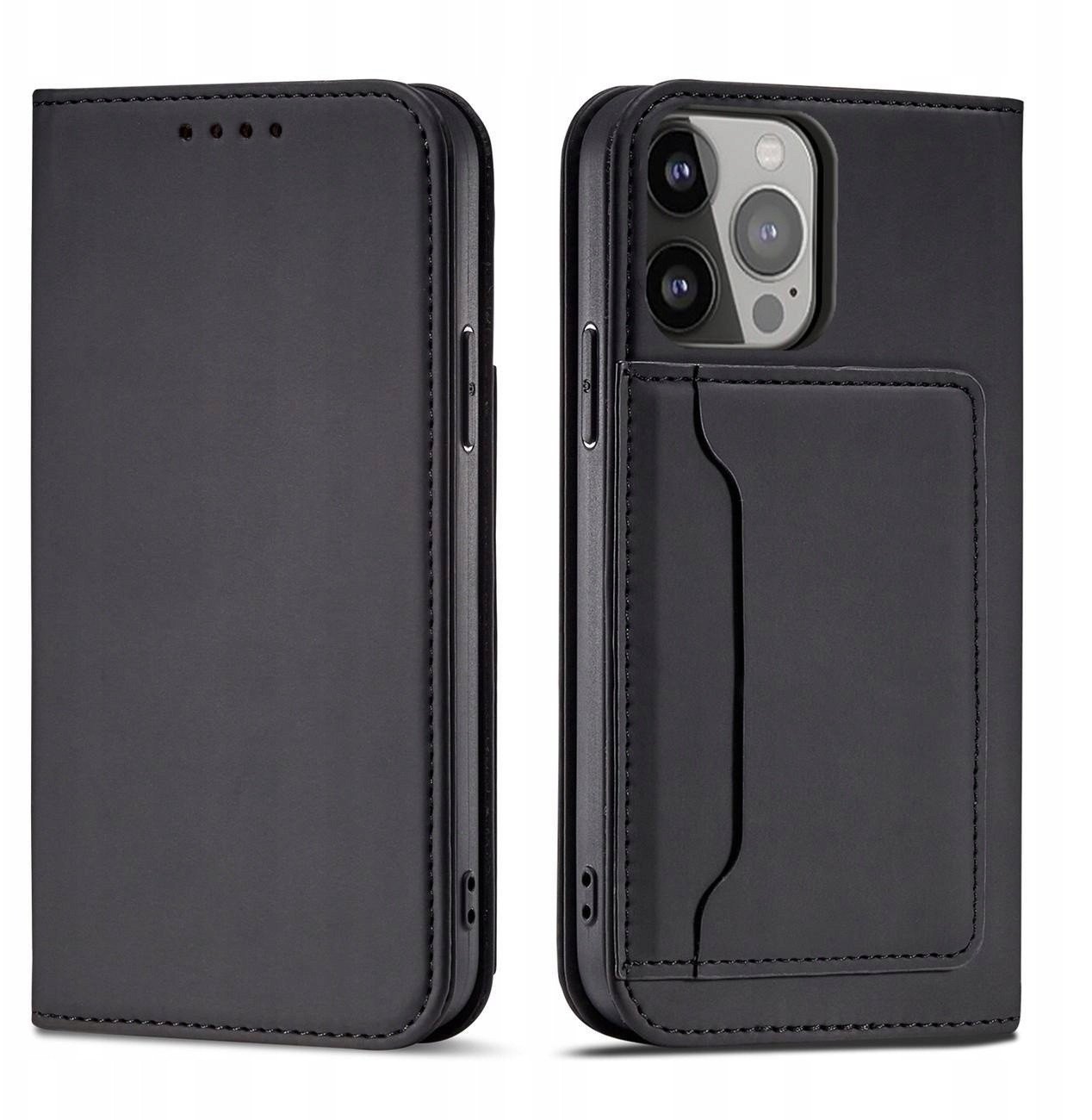 Magnet Card Case etui do iPhone 13 Pro pokrowiec portfel na karty kartę podstawka czarny