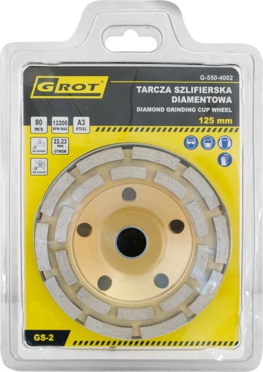 Grot TARCZA SZLIFIERSKA DIAMENTOWA GS-2 125MM