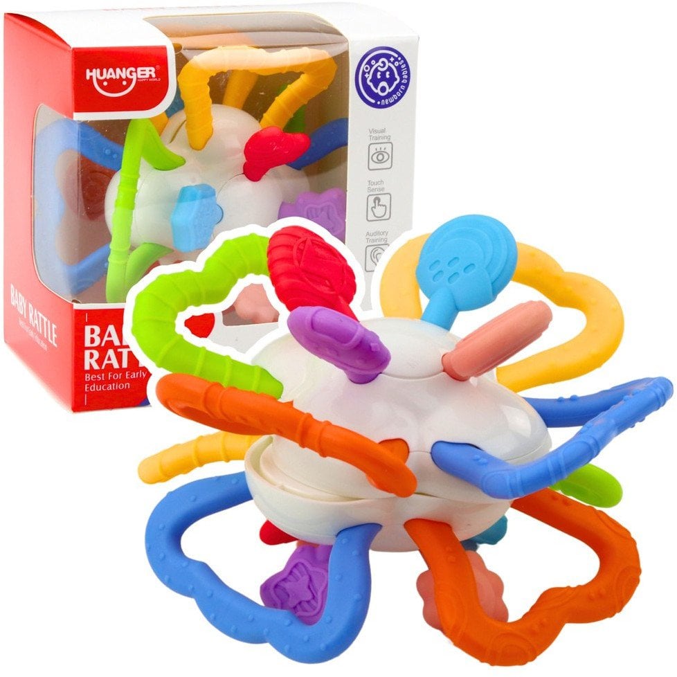Zabawka Sensoryczna Obrotowa Dla Niemowląt Gryzak Kolorowa