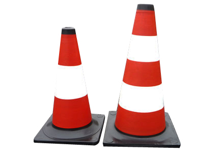 Mega Pachołek drogowy biało-czerwony 40cm odblaskowy - 35581