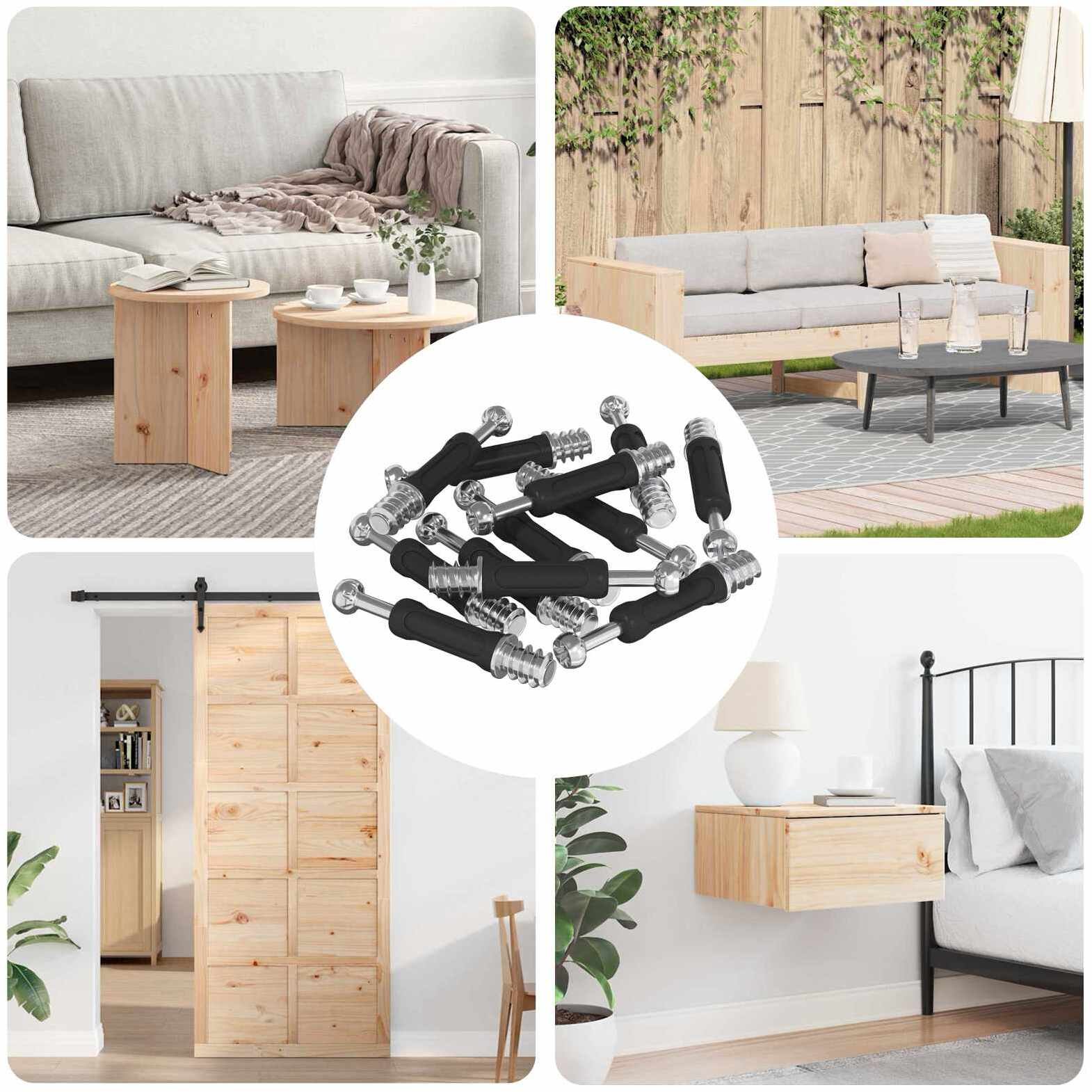 vidaXL Śruby zamka krzywkowego 5000 pcs Srebrny i czarny