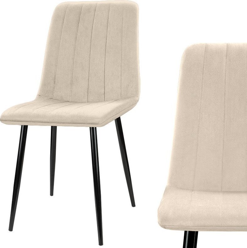 Szchara KRZESŁO TAPICEROWANE WELUROWE NOWOCZESNE SKANDYNAWSKIE DO JADALNI SALONU