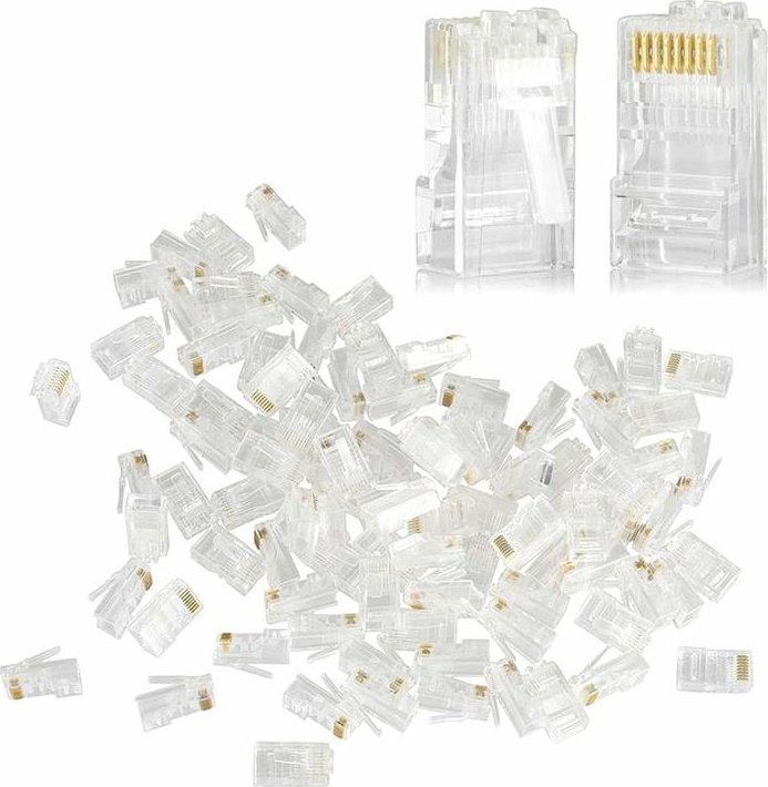 Aptel Zestaw KOŃCÓWEK RJ45 8P8C do PatchCordów 100sztuk RJ1A