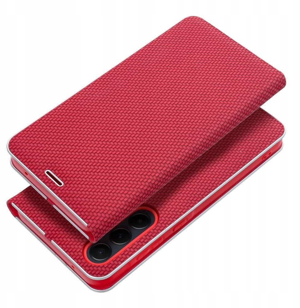 Kabura LUNA Book Carbon do SAMSUNG A16 5G czerwony