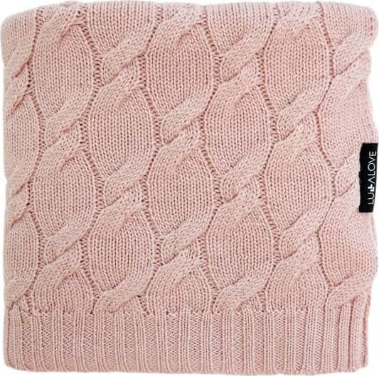 LullaLove Kocyk z Wełny Merino Pudrowy Róż Premium 80x100 cm Lullalove
