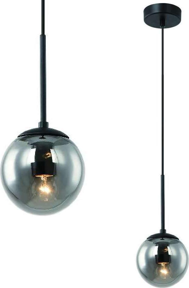 Lampa wisząca Orlicki Design Loftowa LAMPA wisząca Bao Nero I Fume Orlicki Design szklana OPRAWA zwis kula ball przydymiona czarna