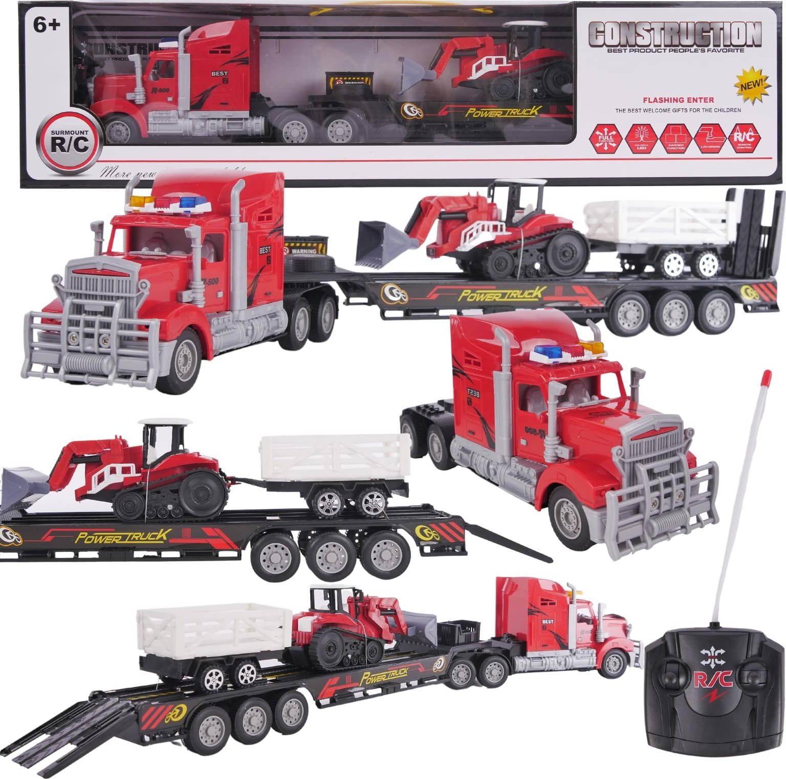 ProNice Laweta Transportowa Ciężarówka Z Traktorem Z Przyczepką Pilot Światła