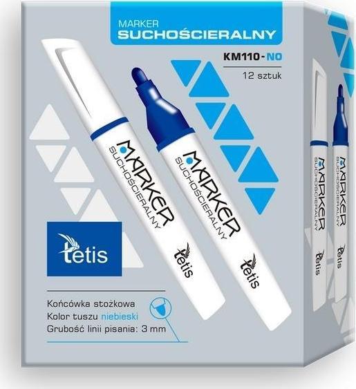 Tetis Marker suchościeralny niebieski KM110-NO (12szt)