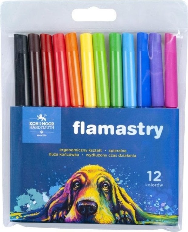 Flamastry 7710/2AB 12 kolorów Pies