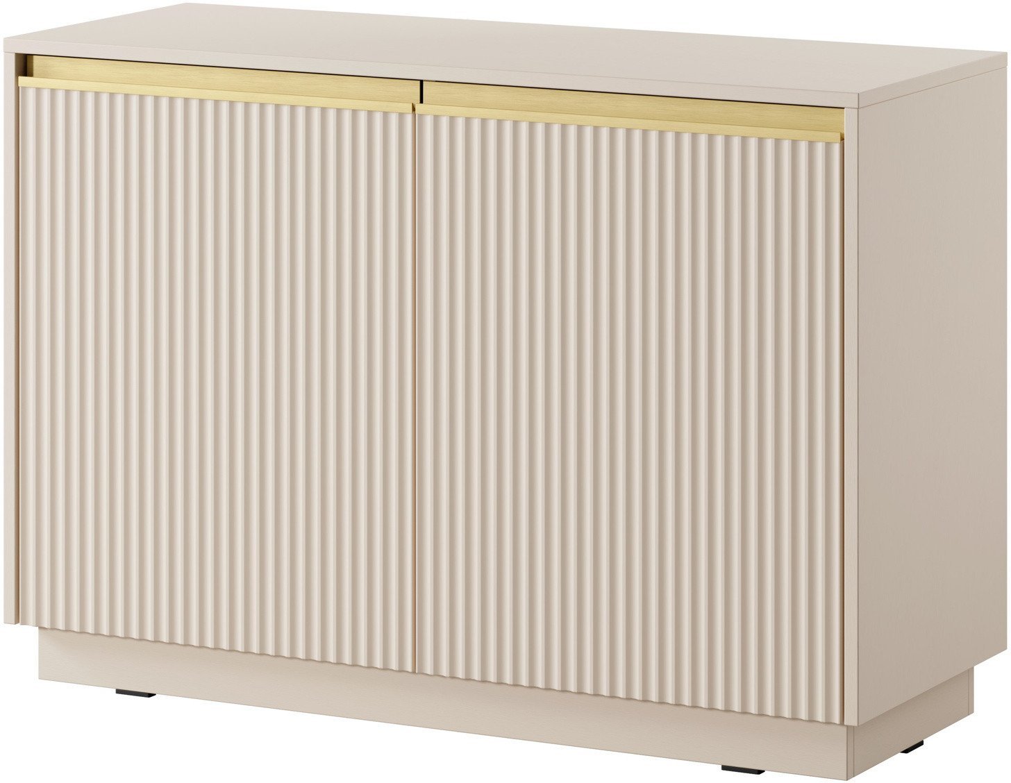 Komoda Loren 104 dwudrzwiowa z ryflowanymi frontami w kolorze cashmere