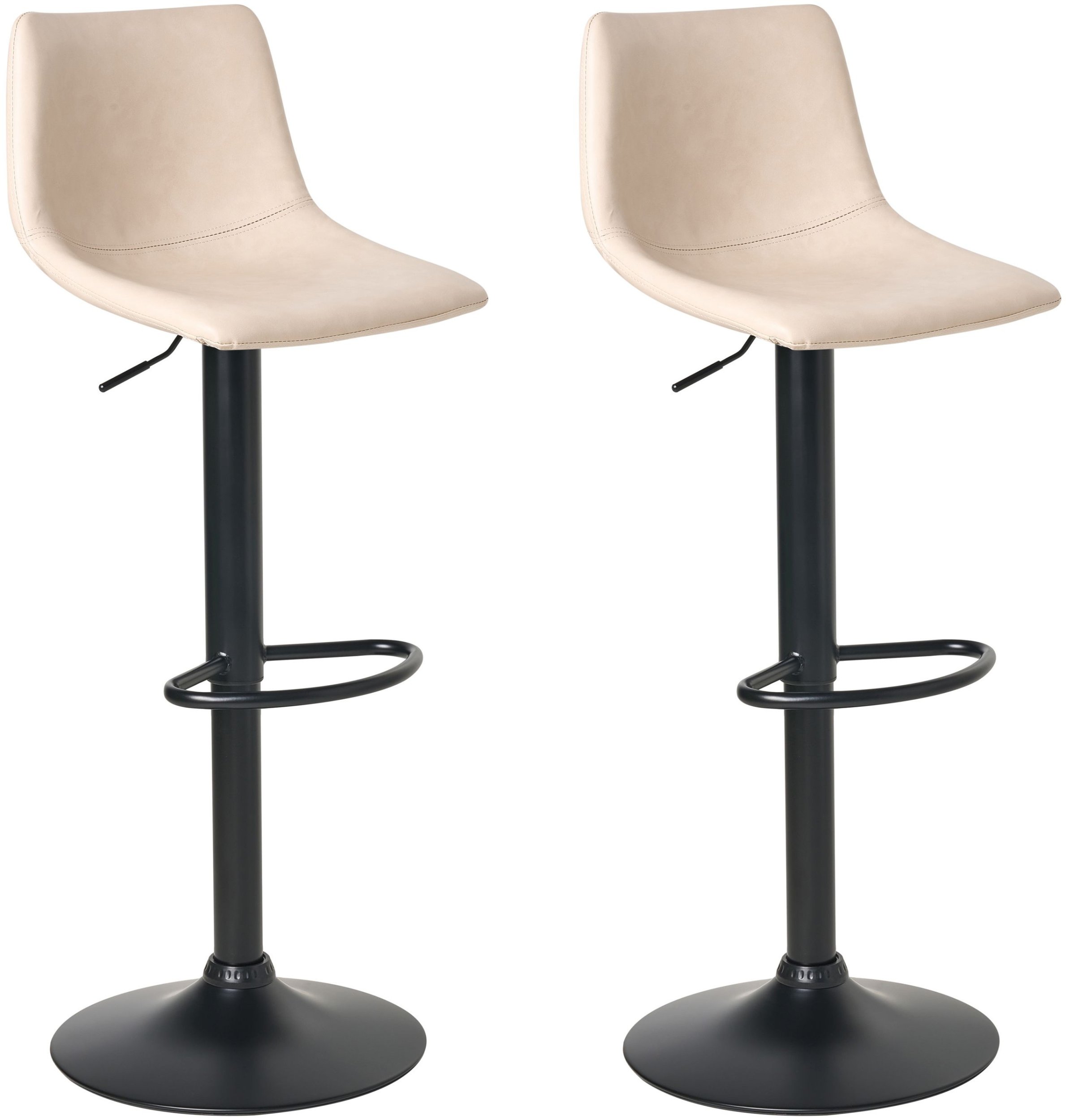 Zestaw 2 hokerów barowych LEBRIJA Ekoskóra Obrotowy Jasnobeżowy