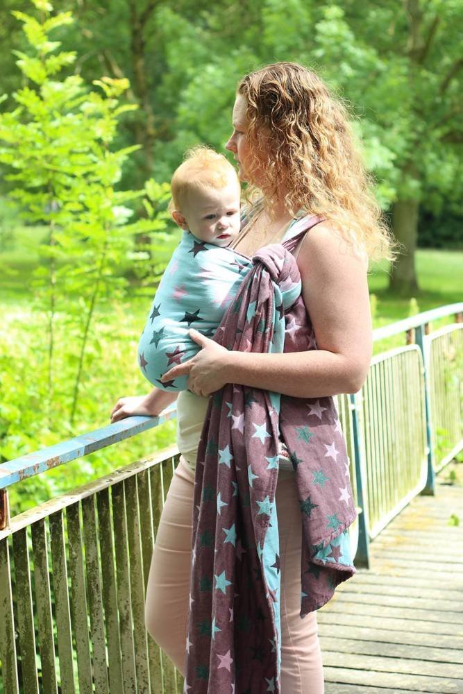 Yaro Slings Chusta tkana Yaro Stars Ultra Black Rose Mint 5 (4.2 m.)