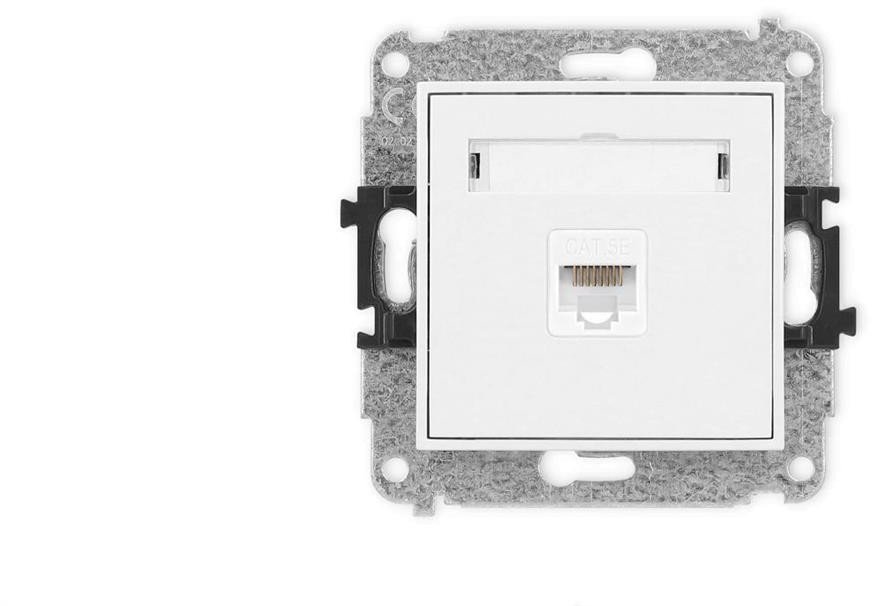 ICON Mechanizm gniazda komputerowego pojedynczego 1xRJ45, kat. 5e, 8-stykowy biały IGK-1