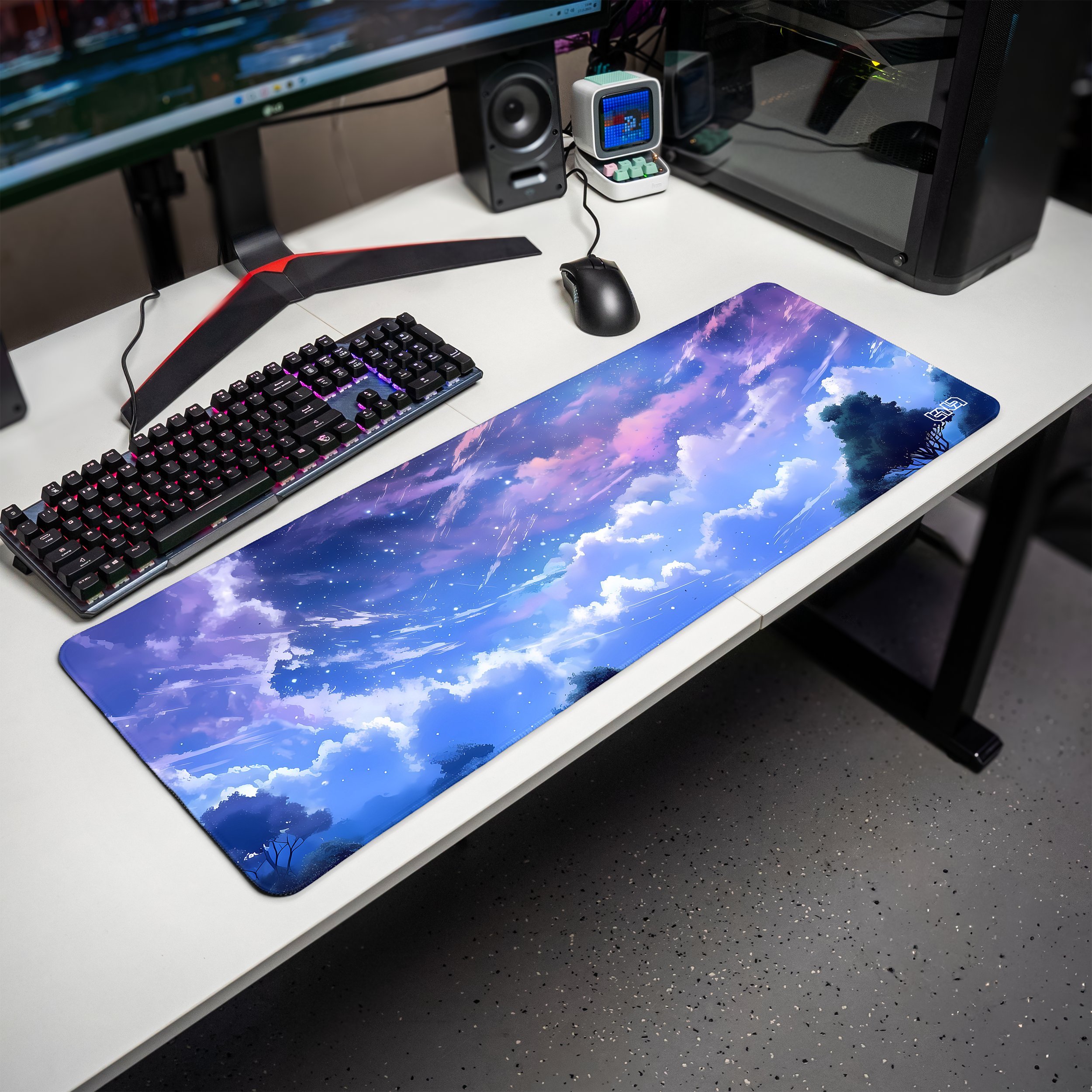 Podkładka Tilt DUŻA PODKŁADKA POD MYSZKĘ Nocne Chmury 80x30 TILT Na biurko Wodoodporna