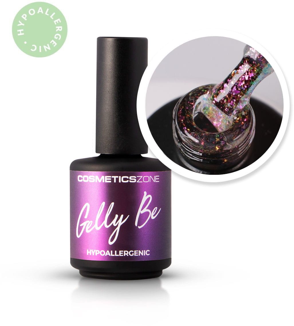 Hipoalergiczna baza żelowa do przedłużania Gelly BE brokatowa różowo-złota - Glitter Mirage 15ml