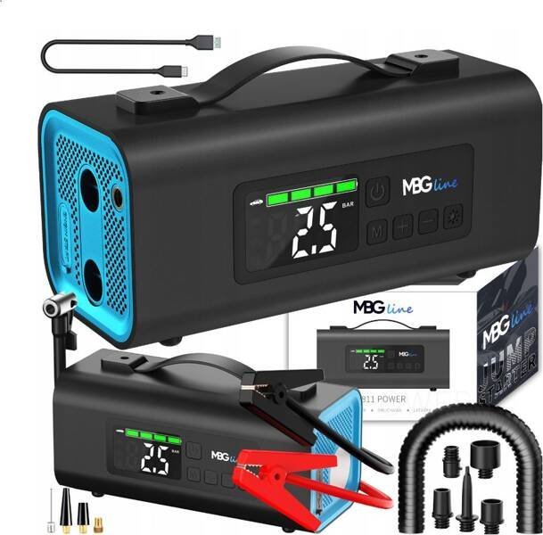 Luxury Jump Starter Booster 54,76Wh PD30W Kompresor Samochodowy Dmuchawa Powerbank