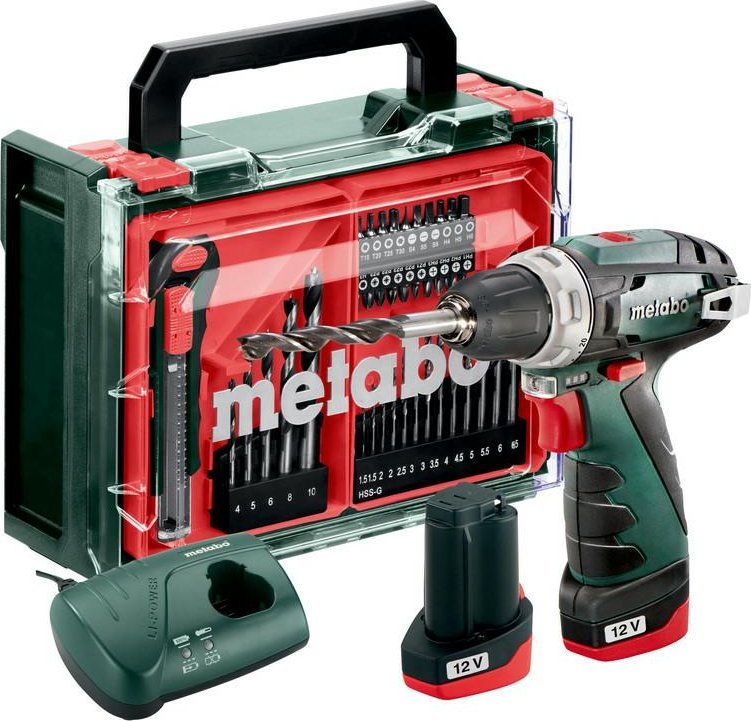 Wiertarka Metabo METABO WKRĘTARKA BS BASIC SET 12V + 41 ACC 34/17Nm 2x2,0Ah POWERMAXX